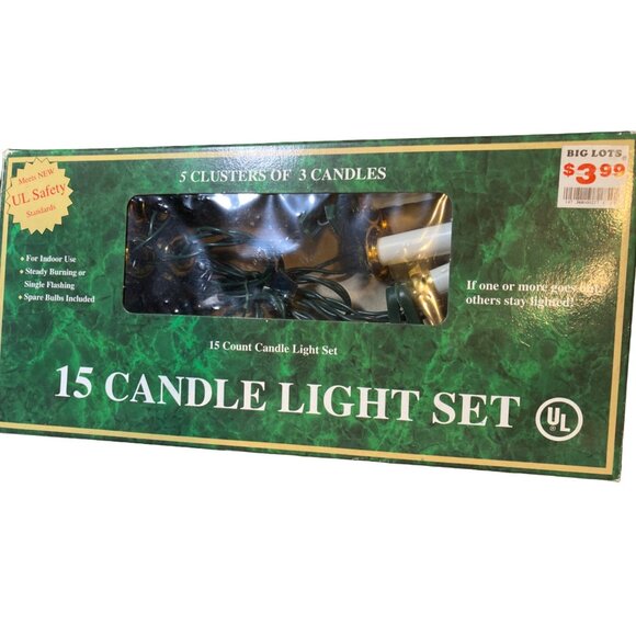 Christmas Candle String Light Set of 15 indoor Clip-on Lights - Picture 6 of 11